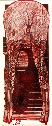 Grypa (każdy ją miał) 2000r. – grafika, linoryt